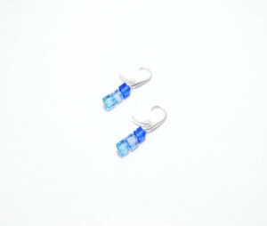 boucles d oreilles argent avec cristal swarovski carré