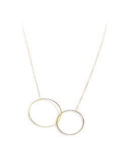 collier toi et moi deux cercle entrelacé en or jaune 18 carats