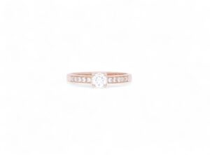 bague diamants et or rose 18 carats vue de desssus