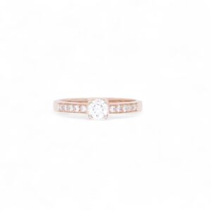 bague diamants et or rose 18 carats vue de desssus