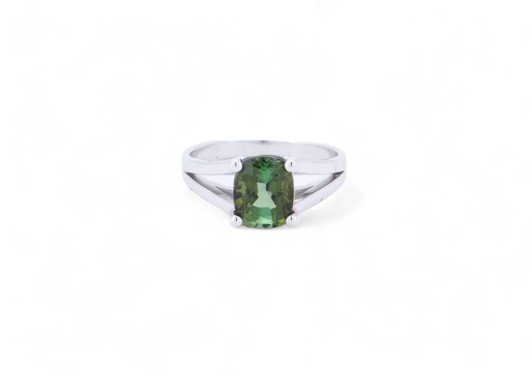 bague tourmaline verte coussin