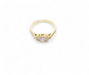 bague diamants fiançailles monture or jaune 18 carats