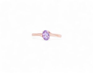 bague or rose et amethyste