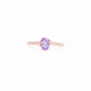 bague or rose et amethyste