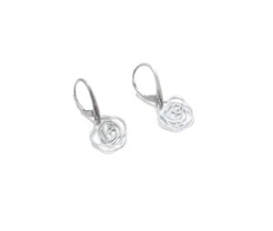 boucles d oreilles en forme de rose en argent 925