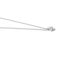 collier en or blanc 18 carats rhodié avec un diamant rond de 4 mm serti sur 4 griffes