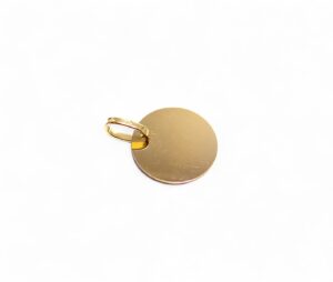 jeton pendentif rond en or jaune 18 carats