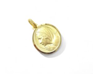 pendentif vierge marie en or jaune 18 carat médaille baptême