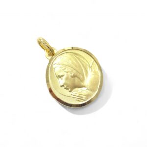 pendentif vierge marie en or jaune 18 carat médaille baptême