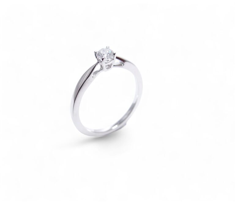 solitaire  diamant  0.30 ct or blanc 18 carats